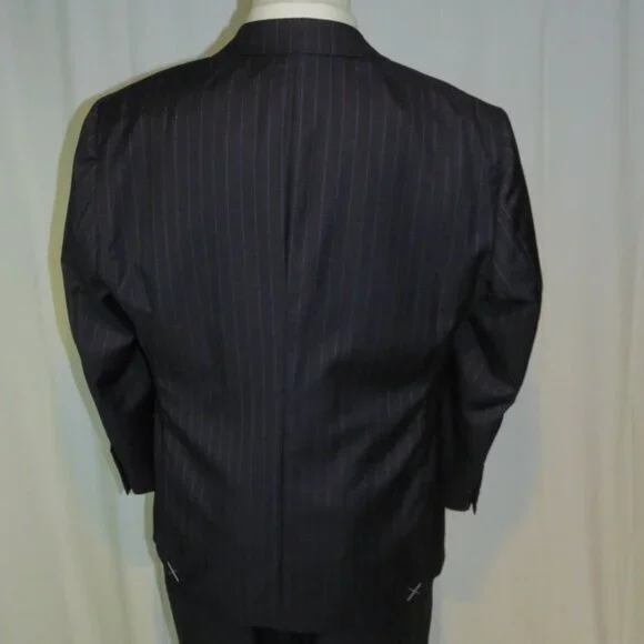 Brooks Brothers Current Custom Made Navy Striped Two Button Suit 44R NWOT
